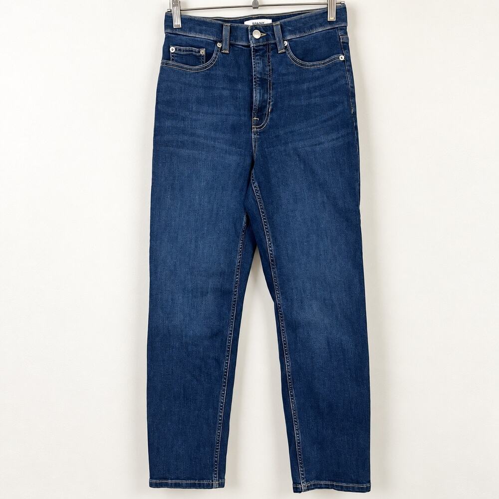 SPANX Womens 8 High Rise Slim Straight Blue Jeans NWT